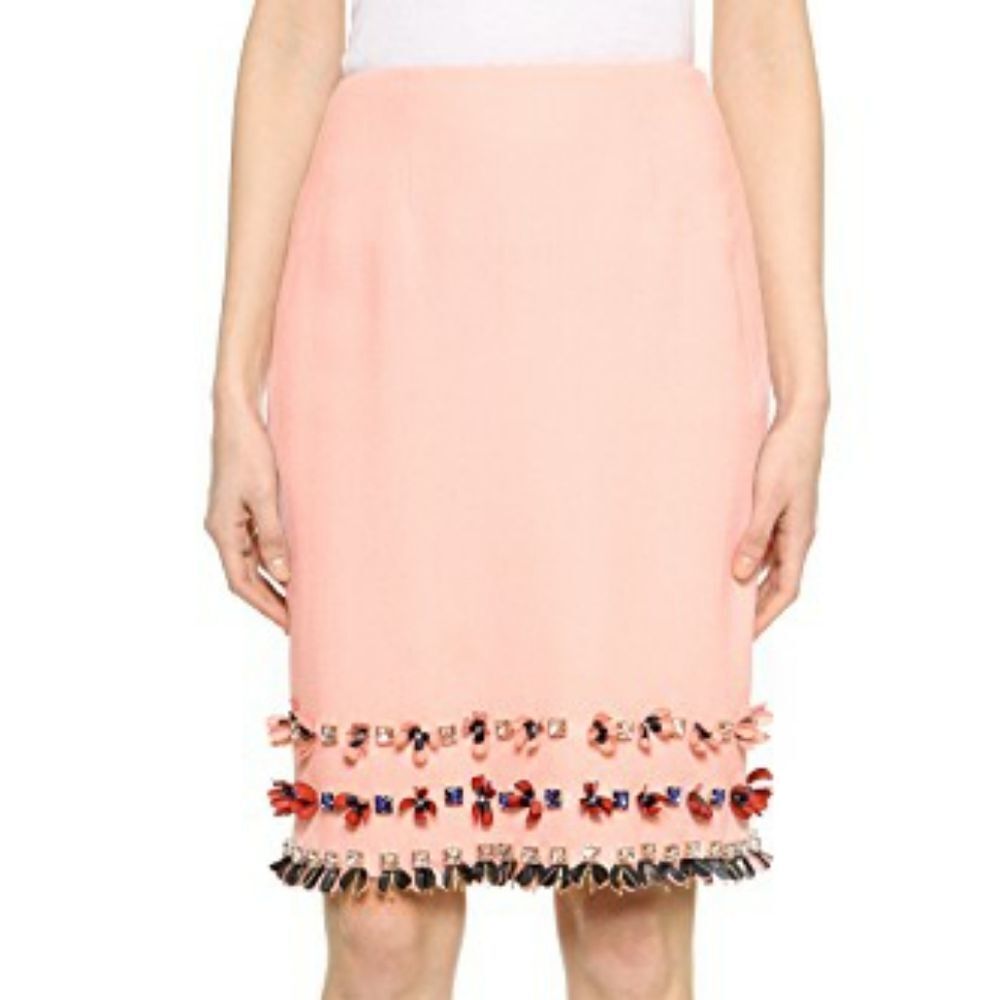Mother of Pearl Pink Leah Embellished‎ Skirt Sz S 4